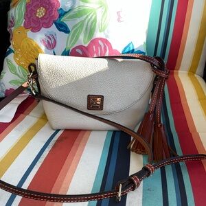 Dooney & Bourke Cream and Brown Crossbody Bag